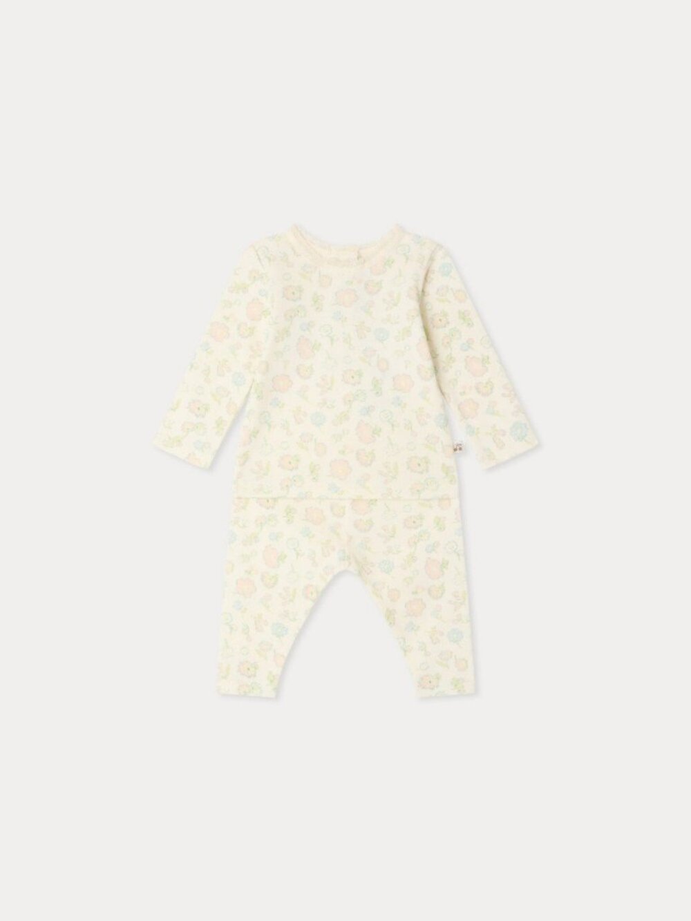 Bonpoint Genna set with floral print and lace in organic cotton 12 Months